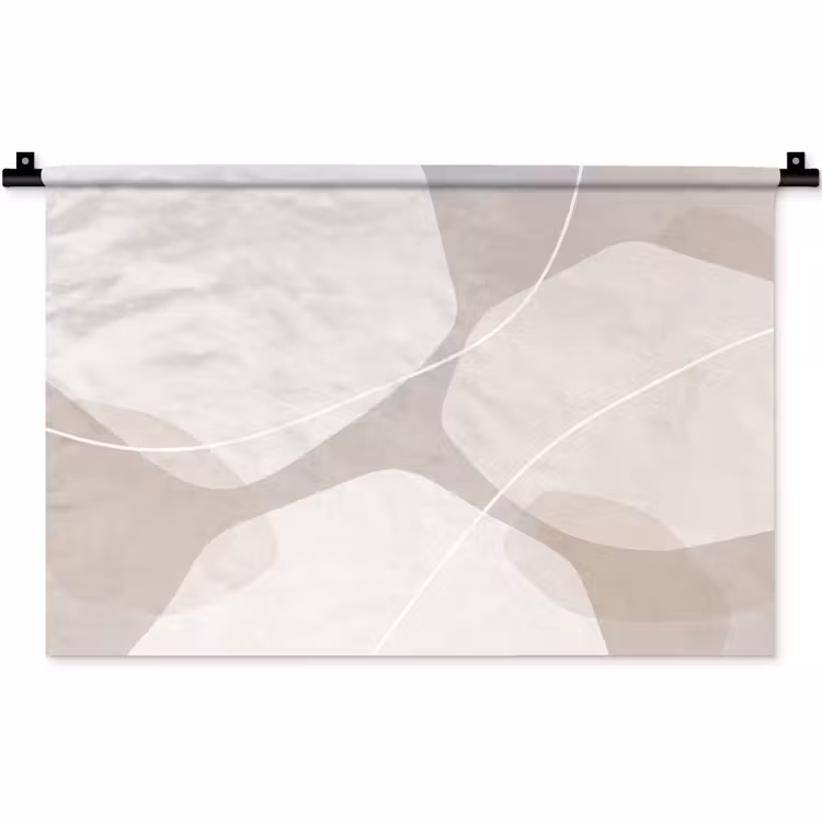 Wall Hanging - Abstract - Shapes - Beige - Abstract - Vormen - Beige Wandkleed katoen klein