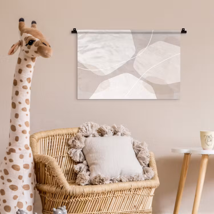 Wall Hanging - Abstract - Shapes - Beige - Abstract - Vormen - Beige Wandkleed katoen klein