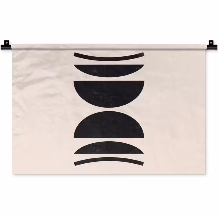 Wall Hanging - Abstract - Shapes - Black - Abstract - Vormen - Zwart Wandkleed katoen klein