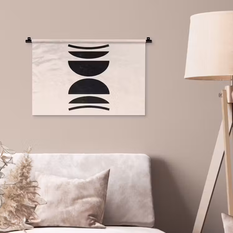 Wall Hanging - Abstract - Shapes - Black - Abstract - Vormen - Zwart Wandkleed katoen klein