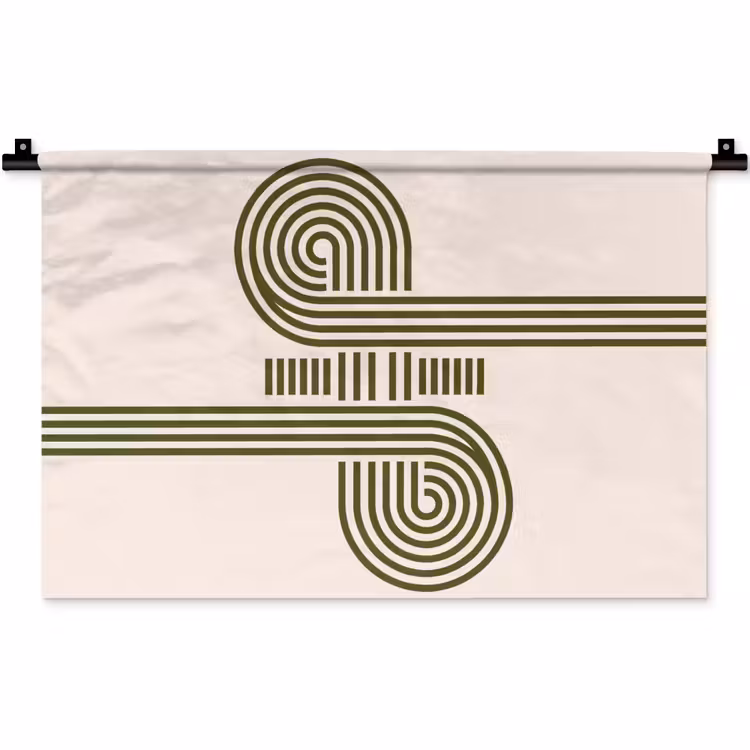 Abstract - Vormen - Modern - Groen Wandkleed katoen klein -zz3d