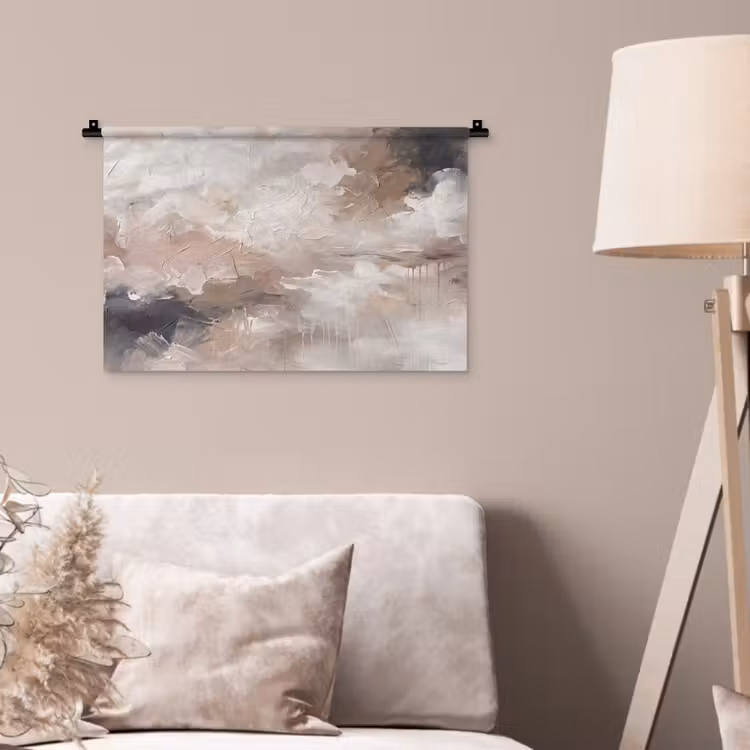 Abstract - Textuur - Kunst - Modern - Beige Wandkleed katoen klein -sfeer4