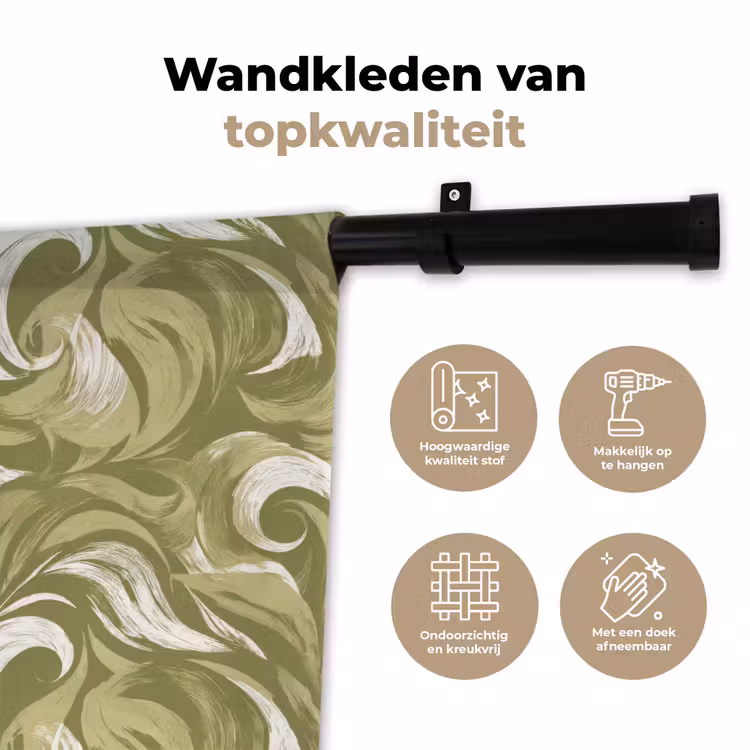 Abstract - Textuur - Groen Wandkleed katoen klein 269 -sfeer2