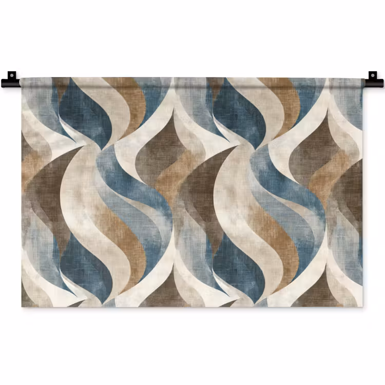 Abstract - Golven - Kleurrijk Wandkleed katoen klein 269 -zz3d
