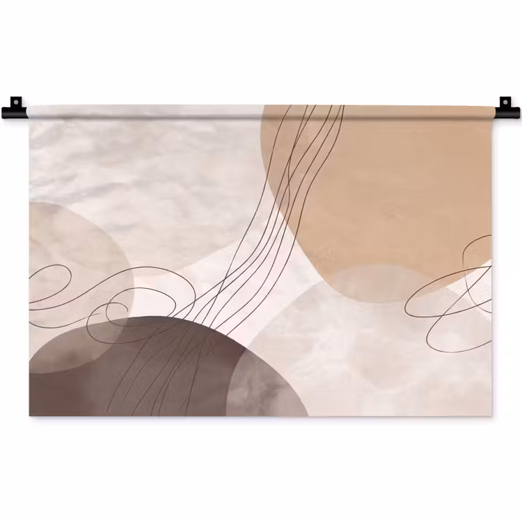 Wall Hanging - Abstraction - Beige - Modern - Abstractie - Beige - Modern Wandkleed katoen klein