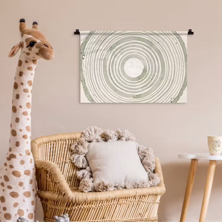 Abstractie - Cirkels - Waterverf - Groen - Modern Wandkleed katoen klein -wsfeer5_kind