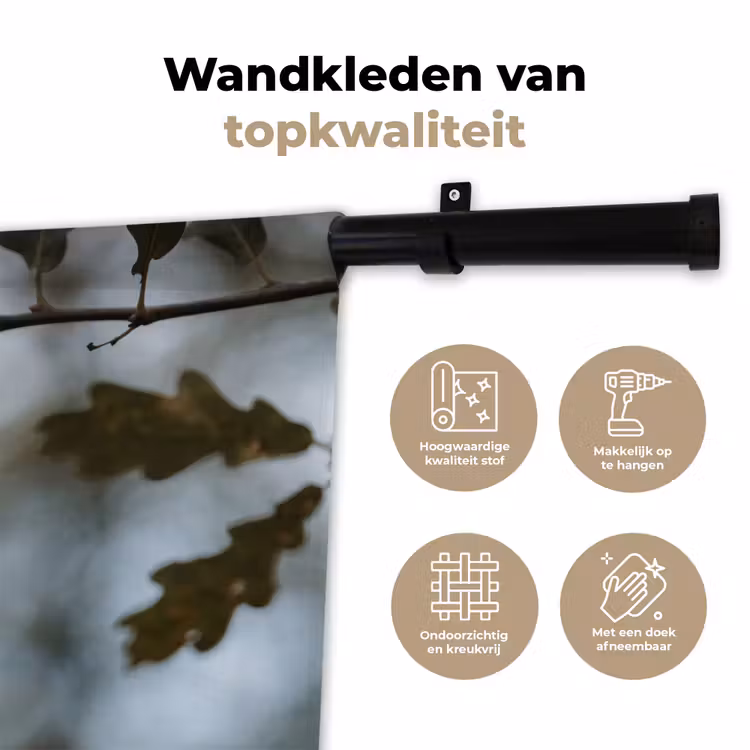 Eikel - Eikenblad - Bos - Herfst - Natuur Wandkleed katoen klein -sfeer2