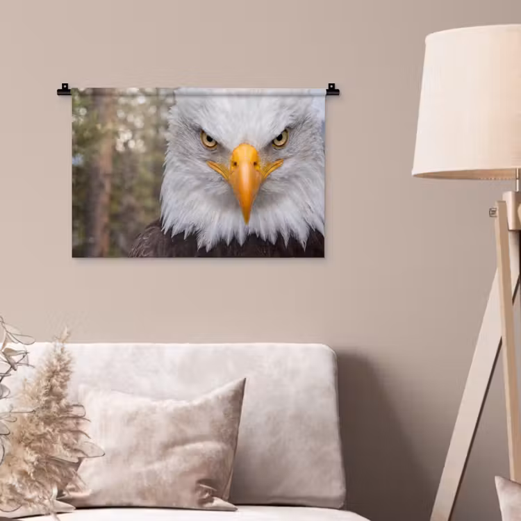 Amerikaans - Zeearend - Portret - Geel Wandkleed katoen klein -sfeer4