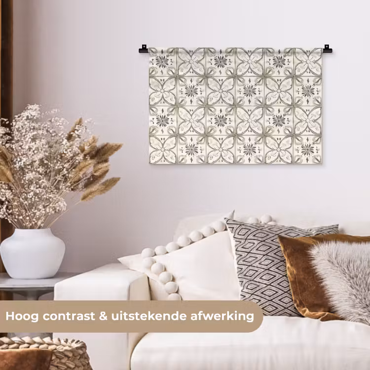 Antiek - Tegel - Beige Wandkleed katoen klein 269 -sfeer1