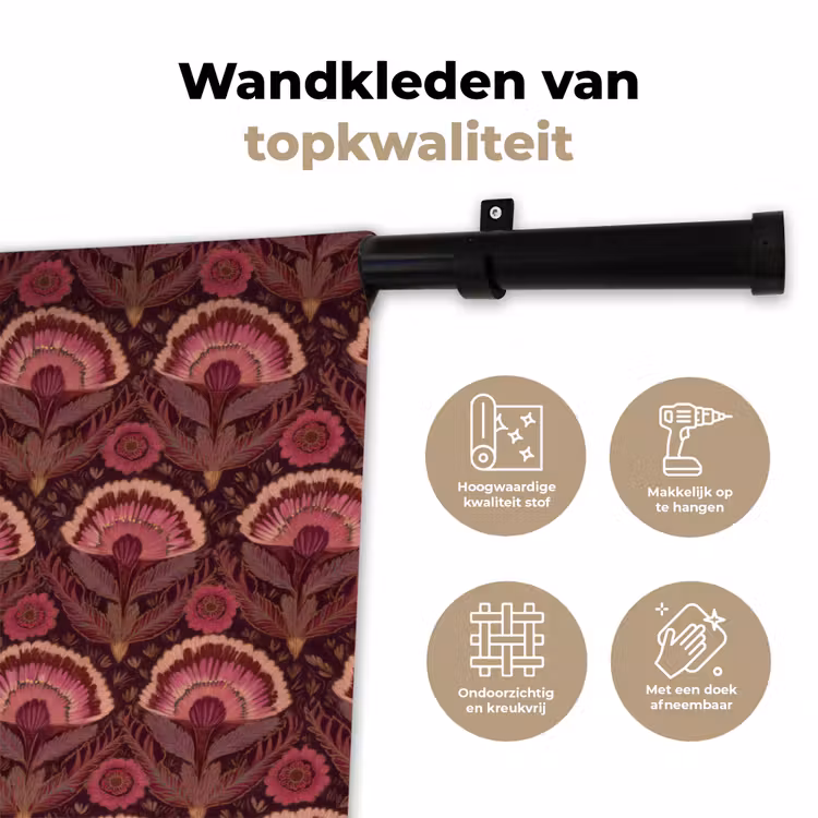 Antiek - Bloemen - Kleurrijk Wandkleed katoen klein 269 -sfeer2