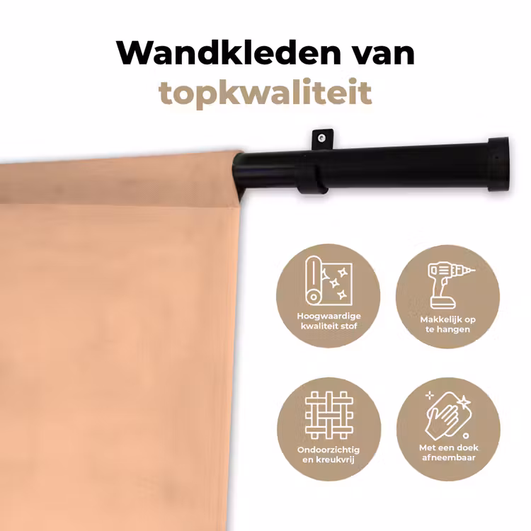 Apricot - Blush - Nude Wandkleed katoen klein 269 -sfeer2
