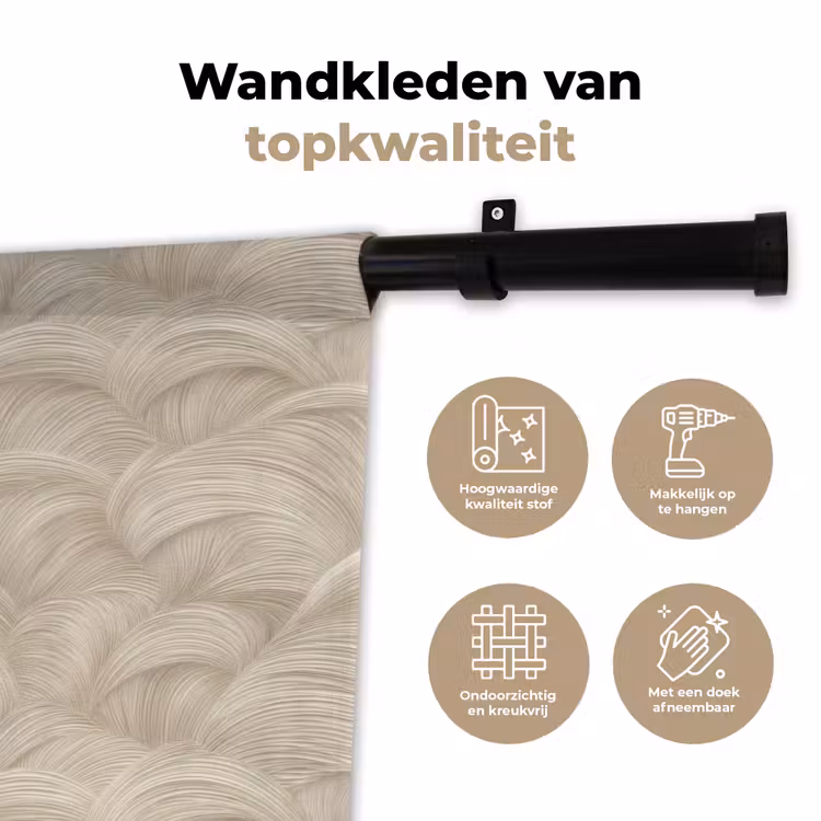 Bogen - Patroon - Beige Wandkleed katoen klein 269 -sfeer2
