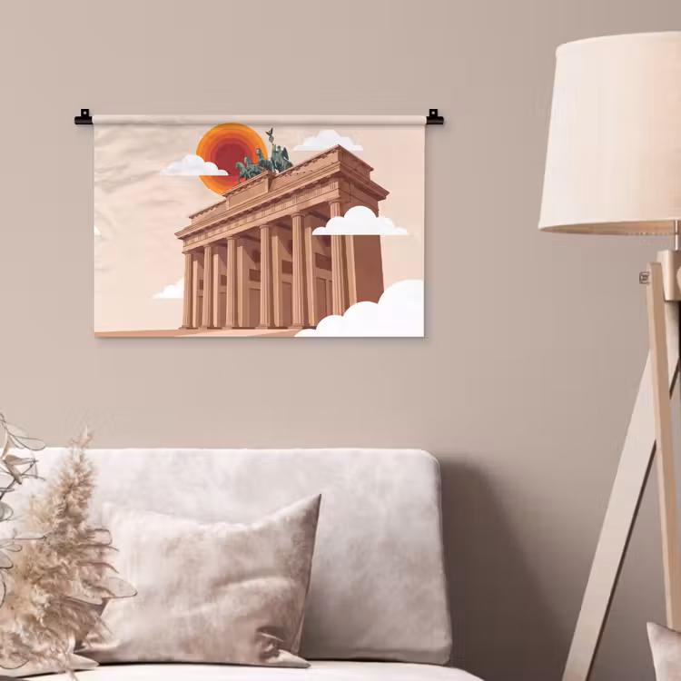 Architectuur - Brandenburg - Berlijn - Zonsondergang - Historisch Wandkleed katoen klein -sfeer4