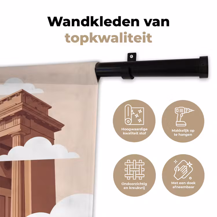 Architectuur - Brandenburg - Berlijn - Zonsondergang - Historisch Wandkleed katoen klein -sfeer2
