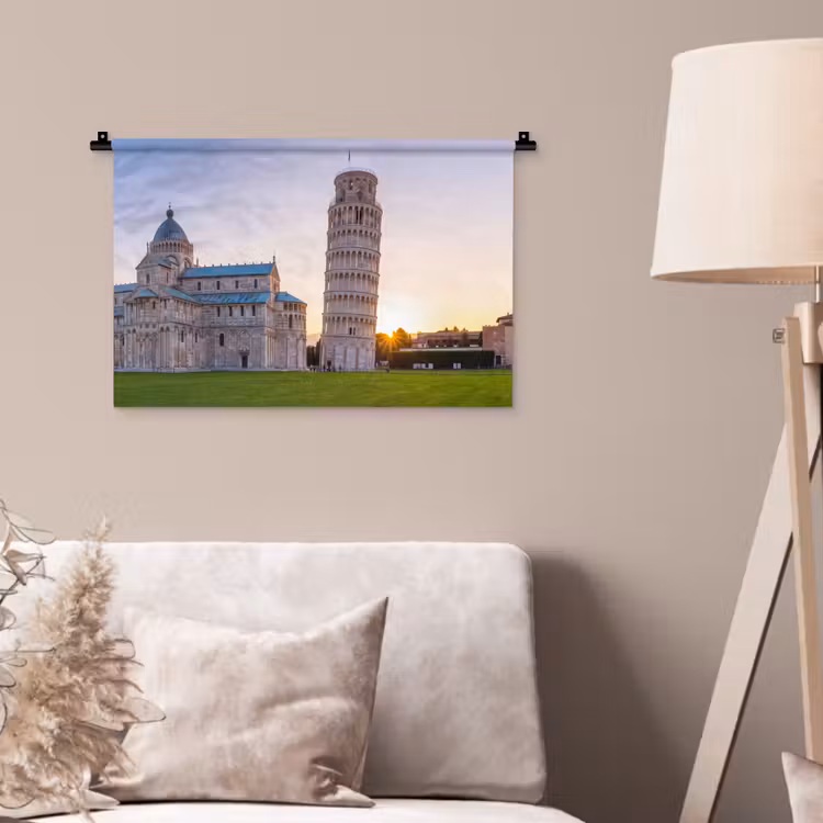 Architectuur - Toren - Pisa - Italië - Zonsondergang Wandkleed katoen klein -sfeer4