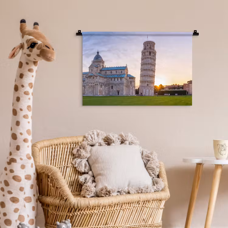 Architectuur - Toren - Pisa - Italië - Zonsondergang Wandkleed katoen klein -wsfeer5_kind
