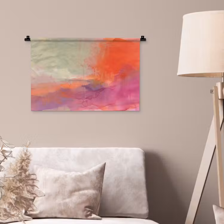 Kunst - Vloeiend - Overgangen - Oranje Wandkleed katoen klein -sfeer4