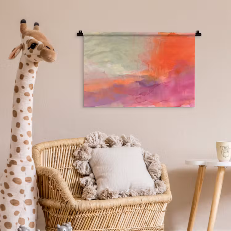Kunst - Vloeiend - Overgangen - Oranje Wandkleed katoen klein -wsfeer5_kind