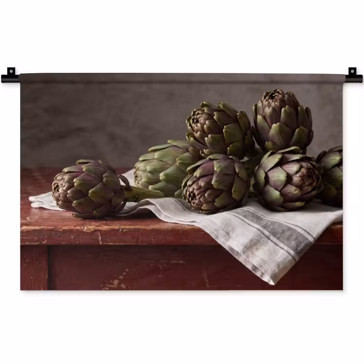 Wall Hanging - Artichoke - Food - Rustic - Artisjok - Eten - Rustiek Wandkleed katoen klein