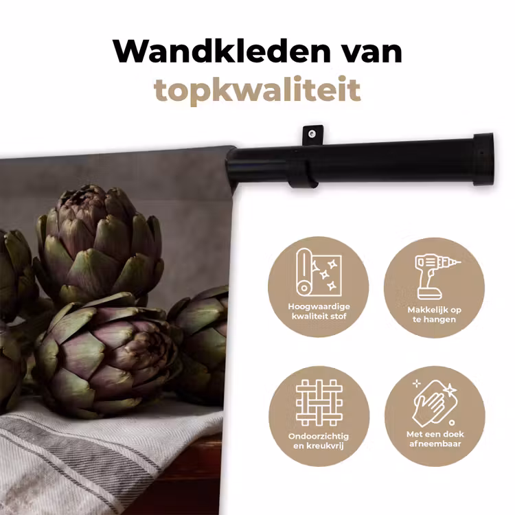Wall Hanging - Artichoke - Food - Rustic - Artisjok - Eten - Rustiek Wandkleed katoen klein