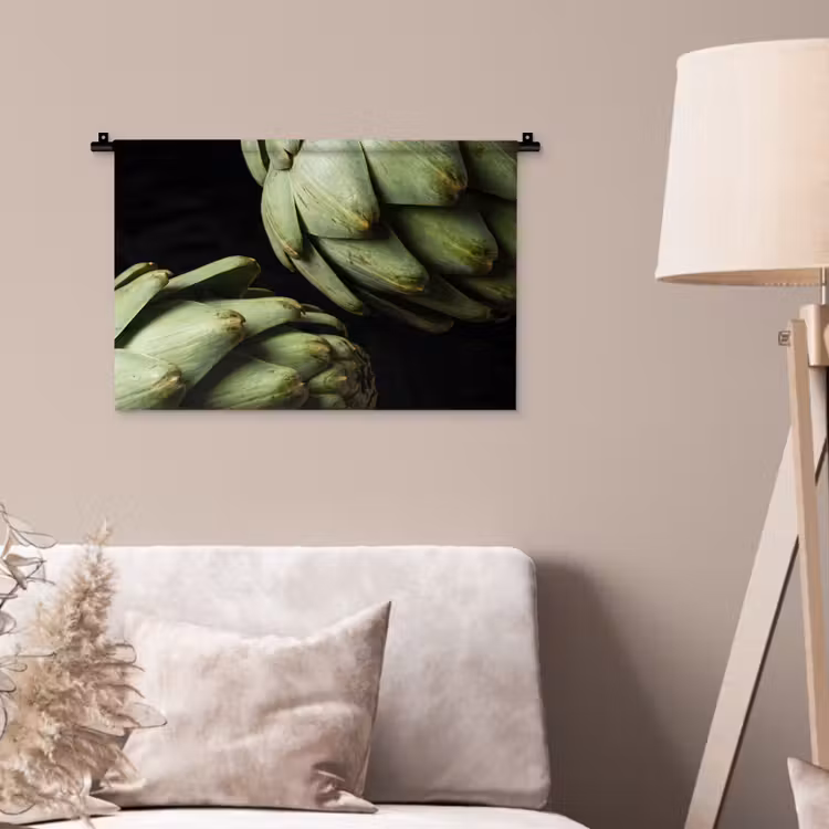 Wall Hanging - Artichoke - Green - Food - Artisjok - Groen - Eten Wandkleed katoen klein