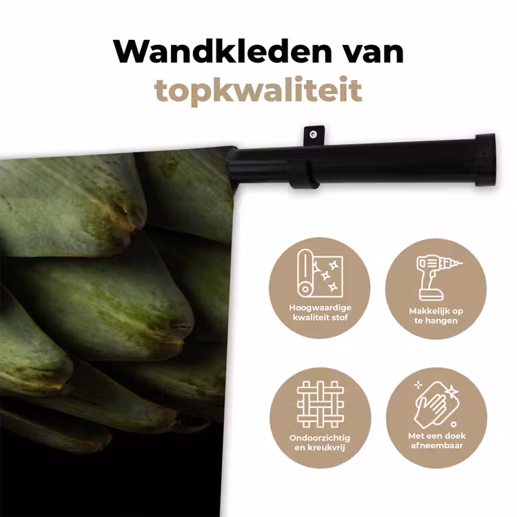 Wall Hanging - Artichoke - Green - Food - Artisjok - Groen - Eten Wandkleed katoen klein