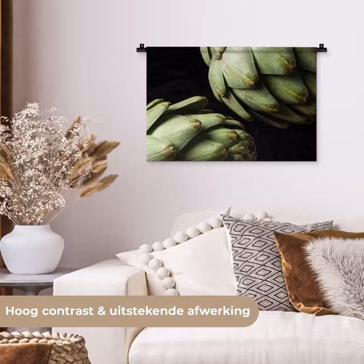 Wall Hanging - Artichoke - Green - Food - Artisjok - Groen - Eten Wandkleed katoen klein