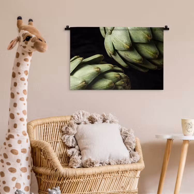 Wall Hanging - Artichoke - Green - Food - Artisjok - Groen - Eten Wandkleed katoen klein
