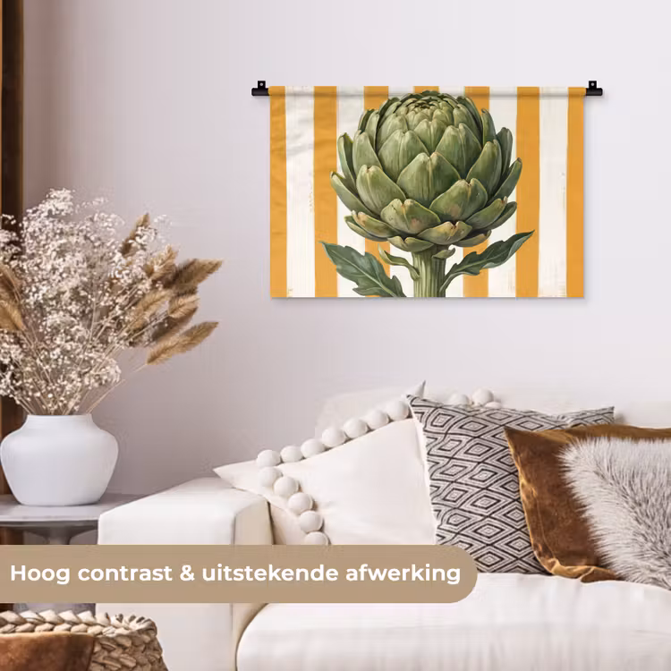 Wall Hanging - Artichoke - Modern - Vegetable - Artisjok - Modern - Groente Wandkleed katoen klein