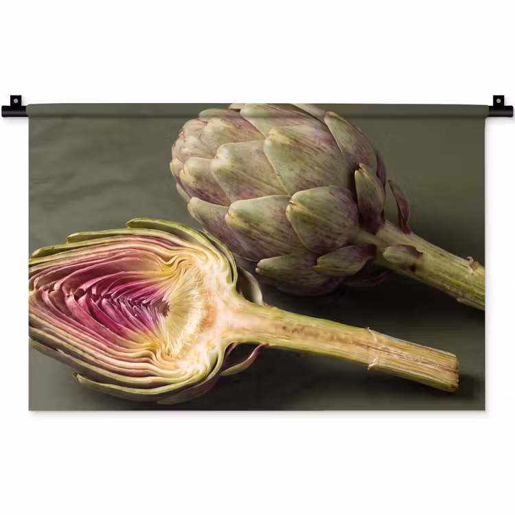 Wall Hanging - Artichoke - Purple - Food - Artisjok - Paars - Voedsel Wandkleed katoen klein