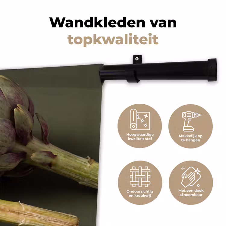 Wall Hanging - Artichoke - Purple - Food - Artisjok - Paars - Voedsel Wandkleed katoen klein
