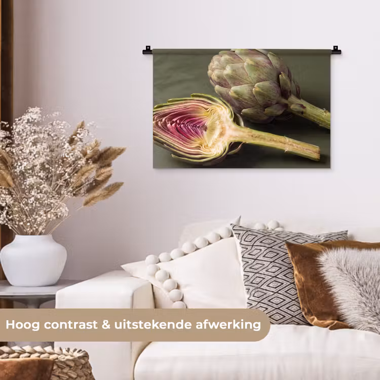 Wall Hanging - Artichoke - Purple - Food - Artisjok - Paars - Voedsel Wandkleed katoen klein