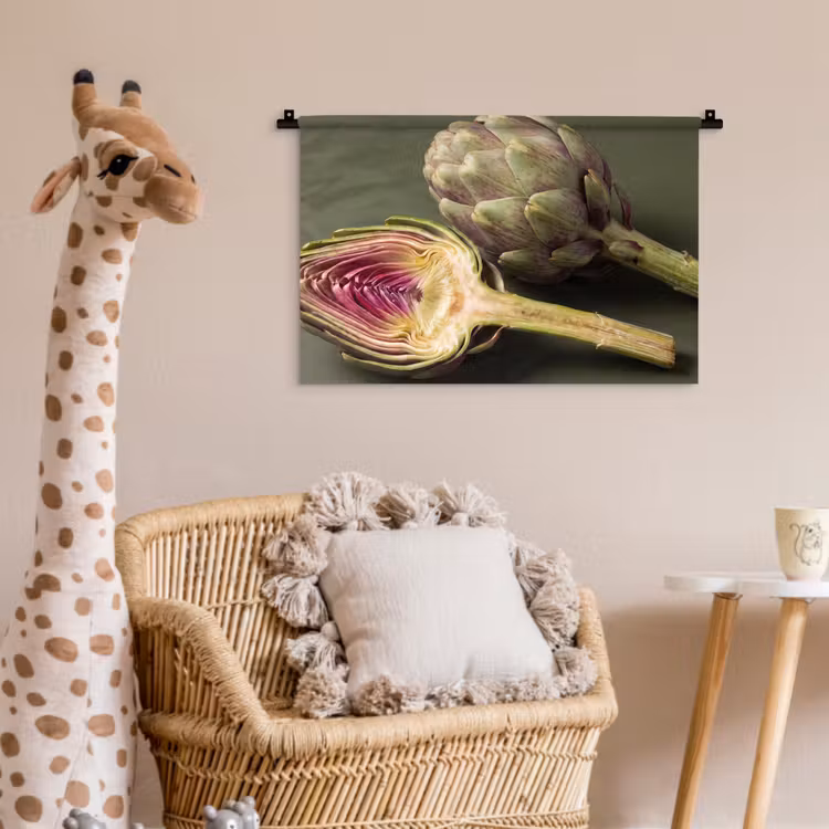 Wall Hanging - Artichoke - Purple - Food - Artisjok - Paars - Voedsel Wandkleed katoen klein