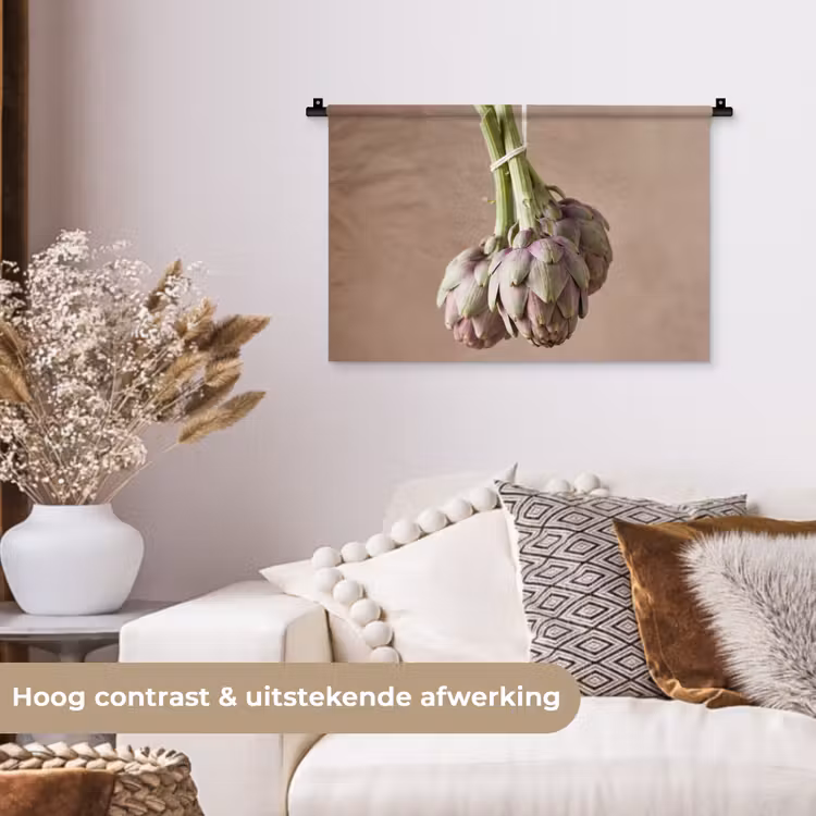 Wall Hanging - Artichokes - Hanging - Vegetables - Artisjokken - Hangend - Groenten Wandkleed katoen klein