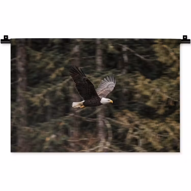 Zeearend - Vliegen - Bos - Natuur Wandkleed katoen klein -zz3d