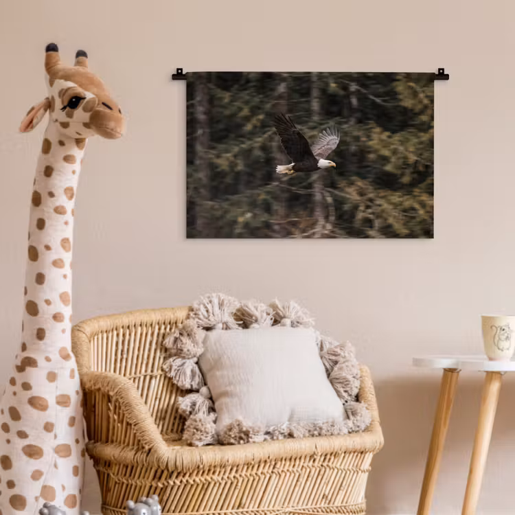 Zeearend - Vliegen - Bos - Natuur Wandkleed katoen klein -wsfeer5_kind
