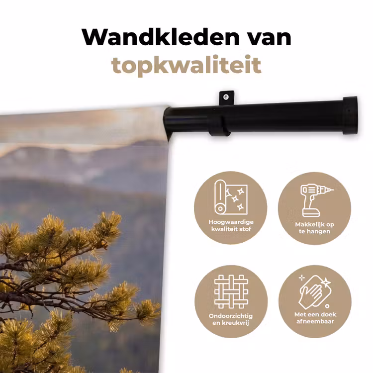 Zeearend - Boom - Bergen - Groen Wandkleed katoen klein -sfeer2