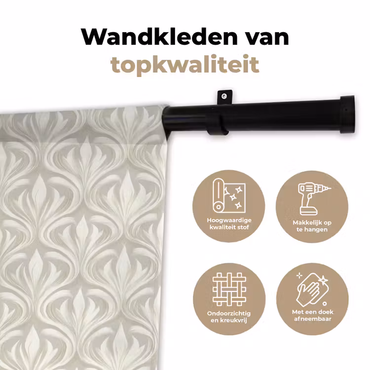 Barok - Patroon - Beige Wandkleed katoen klein 269 -sfeer2