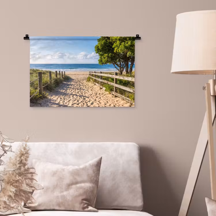 Strand - Zandpad - Oceaan - Natuur Wandkleed katoen klein -sfeer4
