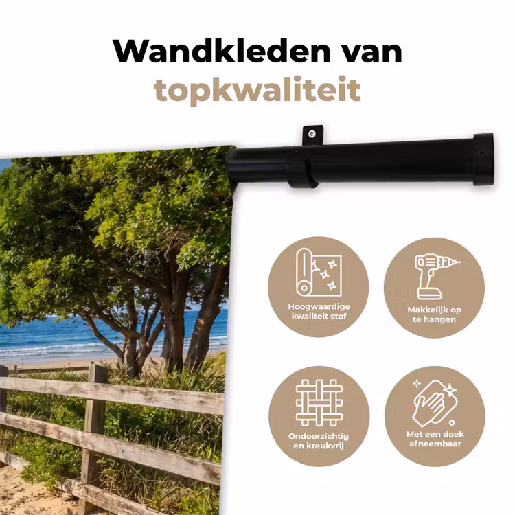 Strand - Zandpad - Oceaan - Natuur Wandkleed katoen klein -sfeer2