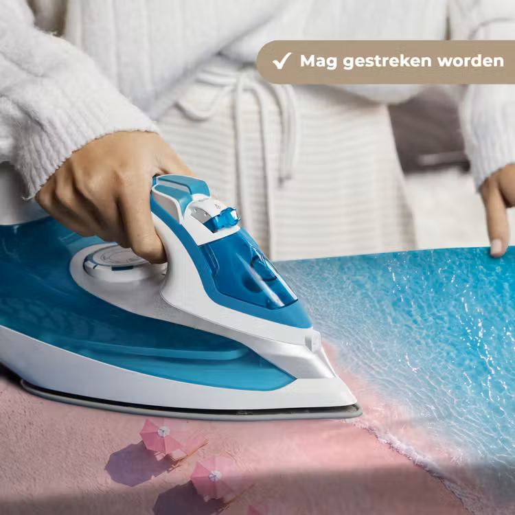 Strand - Roze zand - Zee - Zomer - Natuur Wandkleed katoen klein -sfeer9