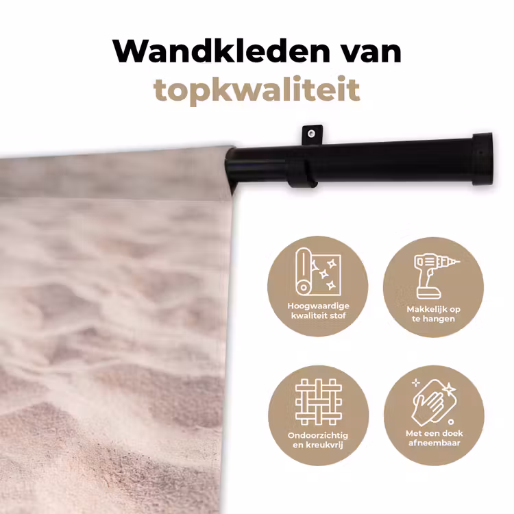 Strand - Schelpen - Zomer - Roze - Decoratie Wandkleed katoen klein -sfeer2
