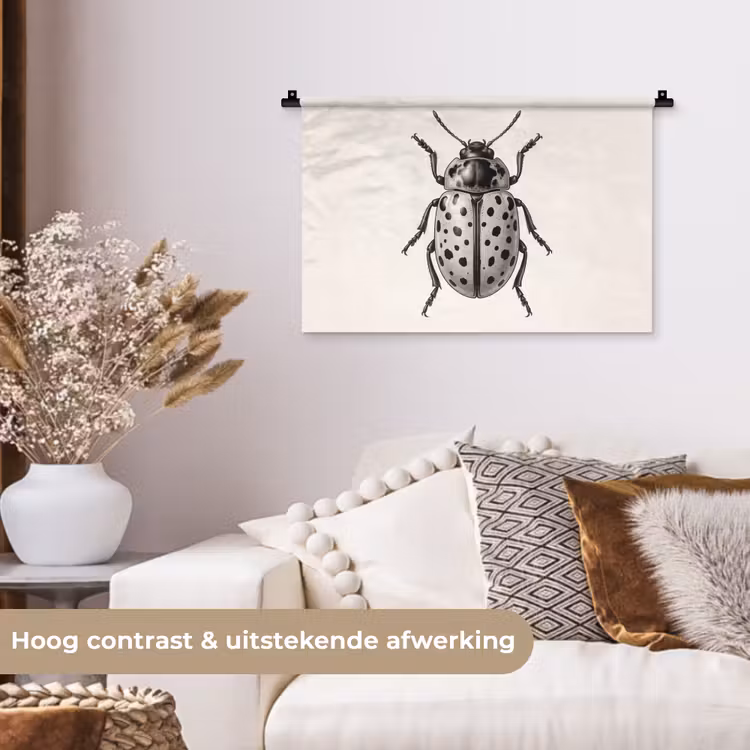 Kever - Insect - Vintage Wandkleed katoen klein -sfeer1