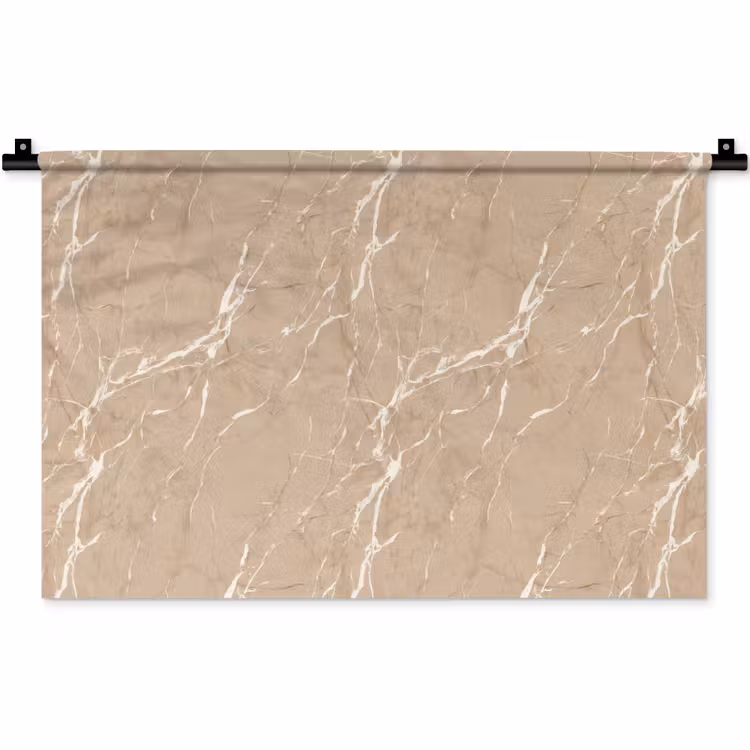 Beige - Marmer - Organisch - Wit Wandkleed katoen klein 269 -zz3d