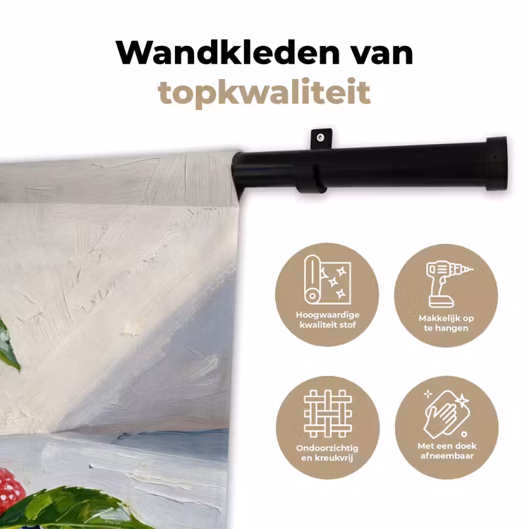 Wall Hanging - Berries - Bowl - Food - Bessen - Kom - Eten Wandkleed katoen klein
