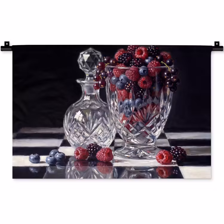Wall Hanging - Berries - Crystal - Still Life - Bessen - Kristal - Stilleven Wandkleed katoen klein