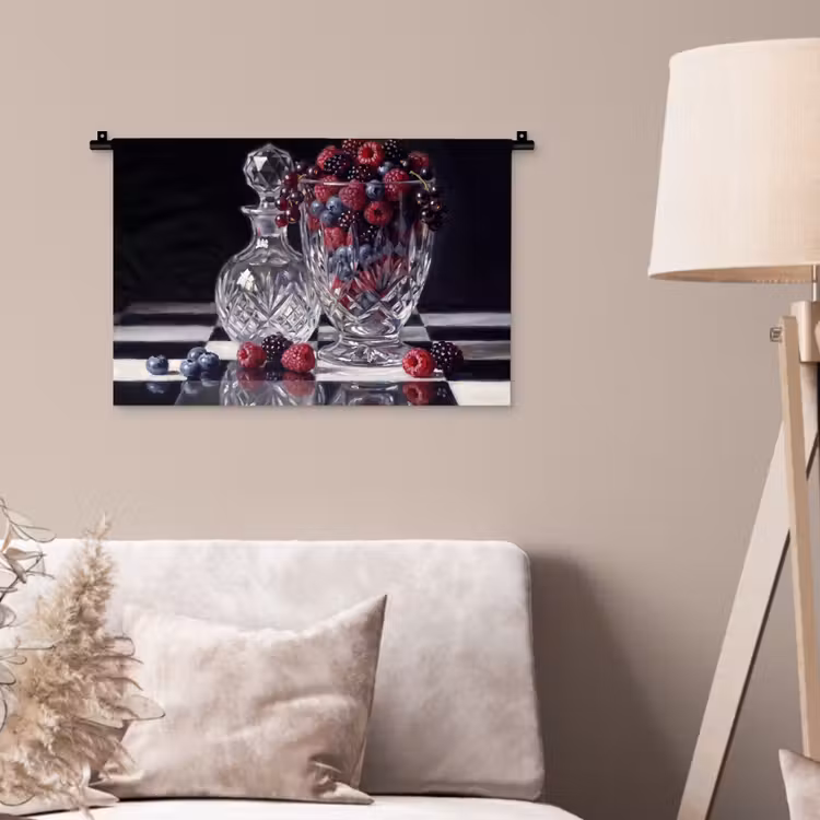 Wall Hanging - Berries - Crystal - Still Life - Bessen - Kristal - Stilleven Wandkleed katoen klein