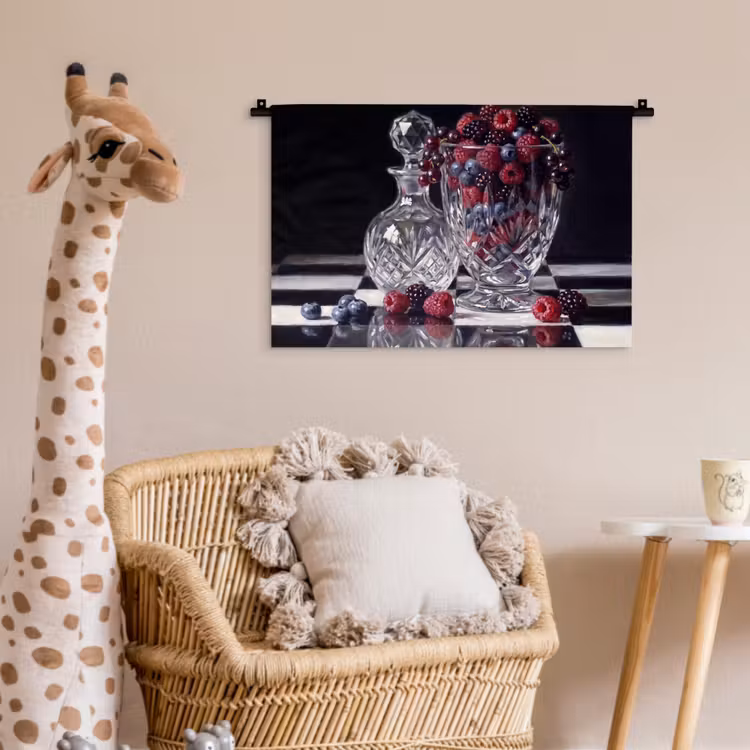 Wall Hanging - Berries - Crystal - Still Life - Bessen - Kristal - Stilleven Wandkleed katoen klein