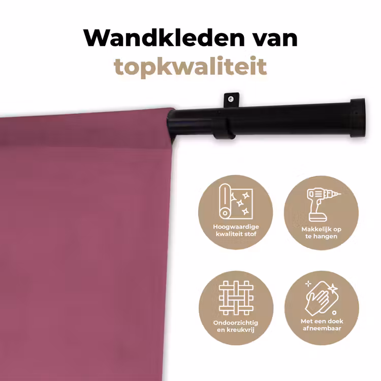 Berry - Roze -Pink Wandkleed katoen klein 269 -sfeer2
