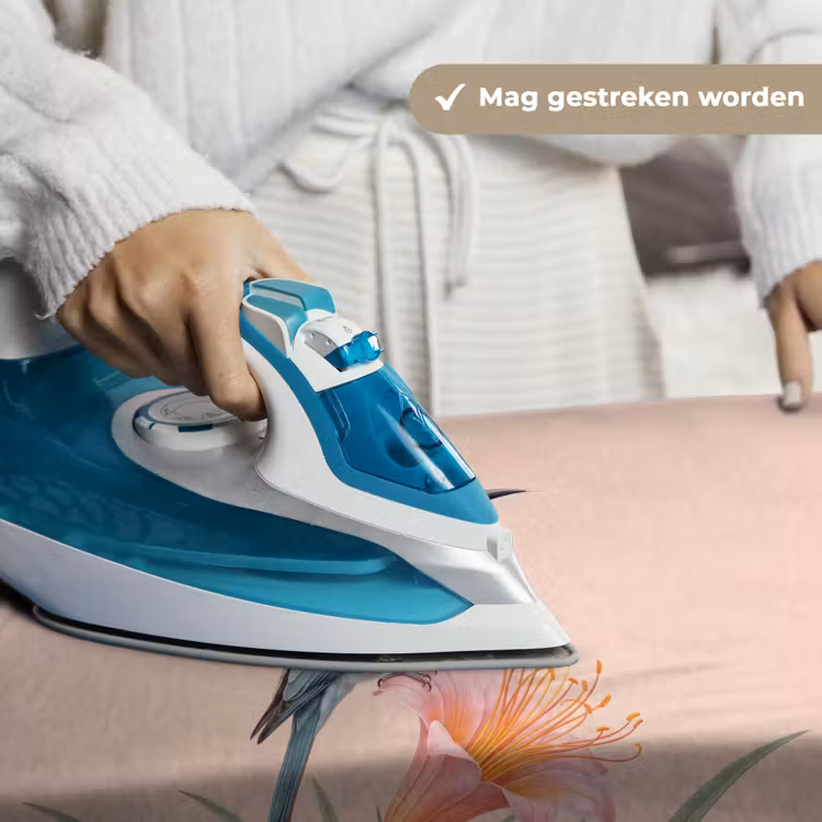 Vogel - Bloem - Natuur - Roze Wandkleed katoen klein -sfeer9